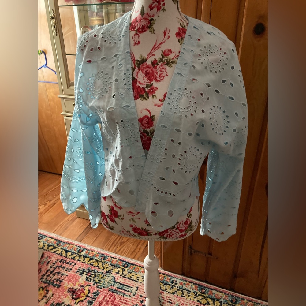 Maeve by Anthropologie - Blue eyelet Spring/Summer jacket - OSFM